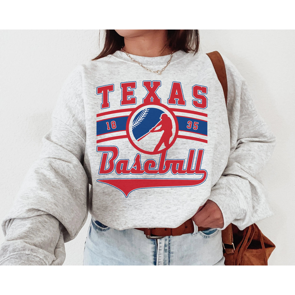 Vintage Texas Ranger Crewneck Sweatshirt T-Shirt, Rangers EST 1835 Sweatshirt, Texas Baseball Game Day Shirt, Retro Rangers Shirt.jpg