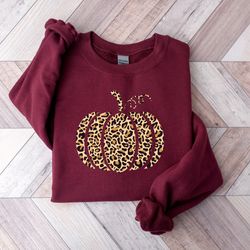 leopard pumpkin sweatshirt,cheetah pumpkin sweatshirt,thanksgiving shirt,thankful shirt,fall shirt, hello pumpkin,family