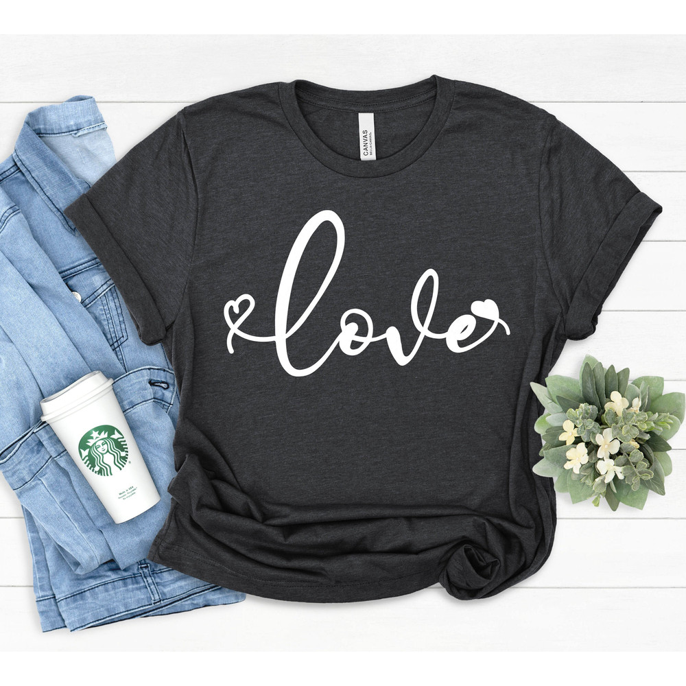 Love Shirt, Cute Love Shirt with Hearts, Boyfriend and Girlfriend Gift, Couple Ideas, Matching Love Tshirt, Valentines Love Tshirt, Cute Tee 2.jpg