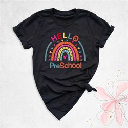 hello preschool shirt, preschool teacher shirt, first day of preschool shirt, pre-k squad shirt, kindergarten kid shirt,