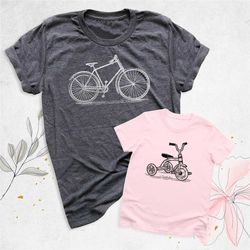 Bike Tricycle Dad Baby Matching Shirt, Father and Son Shirt, Baby Reveal Shirt, Dad Daughter Shirt, Bicycle Shirt, Daddy