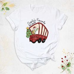 santa's favorite bus driver shirt, christmas bus driver shirts, school bus driver t-shirt, cute school bus shirt, bus dr