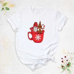 gnomes hot cocoa christmas shirt, pilgrim gnome christmas shirt, xmas holiday shirt, christmas hot cocoa shirt, women ch