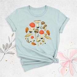 aesthetic mushroom shirt, botanical shirt, magic mushroom shirt, cottagecore shirt, fungus shirt, nature lover mushroom