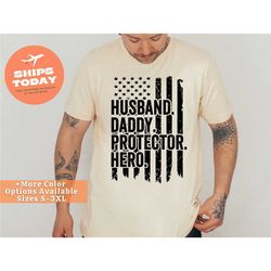 dad shirts, husband daddy hero, fathers day gifts, funny dad t-shirt, hero shirt, husband shirt, baby announcement shirt