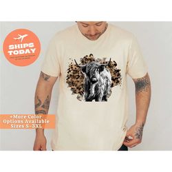 highland cow t shirt, highland cow shirt, women's highland gift, mens animal kingdom shirt, longhorn cow t shirt, animal
