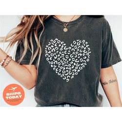 leopard heart shirt, cute valentines outfit tee, leopard shirt, cute valentines day shirt, valentines shirt, cute heart