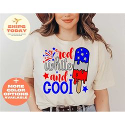 red white and cool, popsicle vintage inspired tee shirt, american graphic tee, freedom shirt, fourth of july shirt, patr