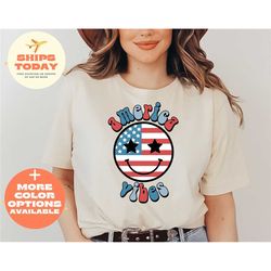 america vibes tee, retro america tee, fourth of july shirt t-shirt, usa shirt, independence day tee, patriotic shirt, fr