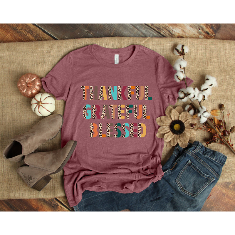 Thankful Grateful Blessed Shirt, Thankful Grateful Blessed Shirt, Thanksgiving Shirt, Thanksgiving Shirt, Thanksgiving Family Shirts.jpg