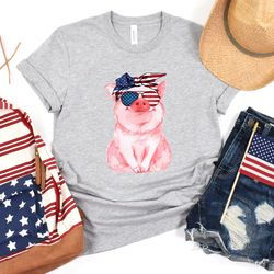 4th of july pig shirt, pig bubblegum bandana,funny 4th of july shirt,4th of july shirt,patriotic pig tshirt,4th of july