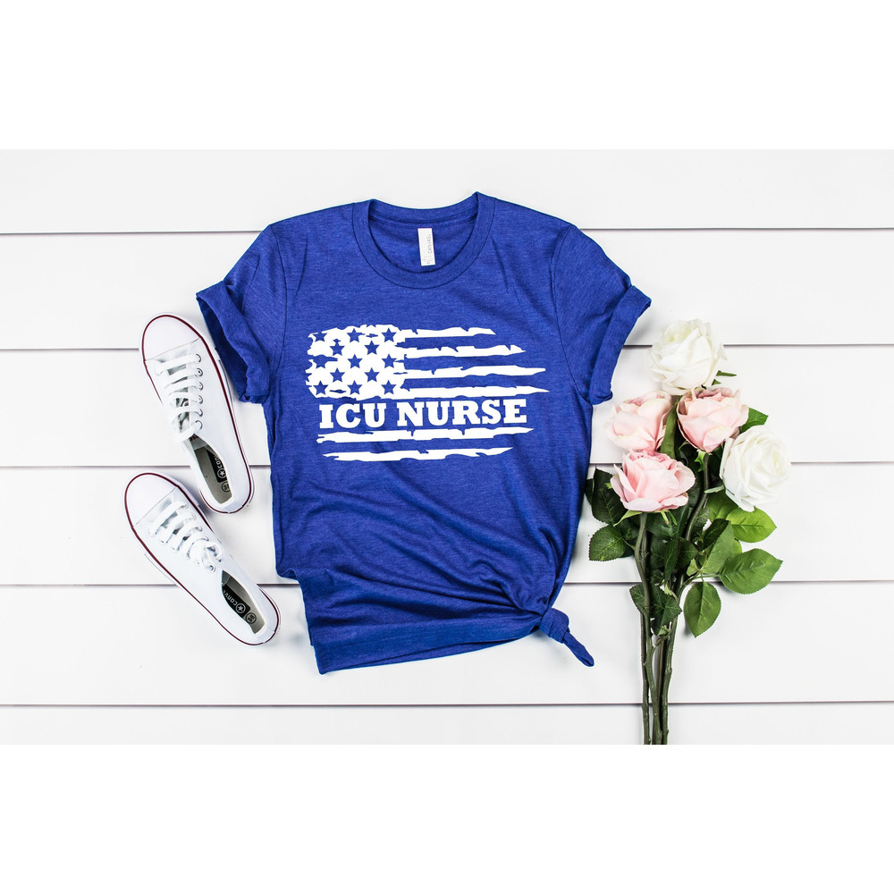 American ER Shirt-Nurse Shirt-Nurse Tees-ICU Nurse Montage Shirts-Nurse Appreciation Gift-Nurse Gift Idea-Nurses Week Gift-Nurse Flag Shirt.jpg