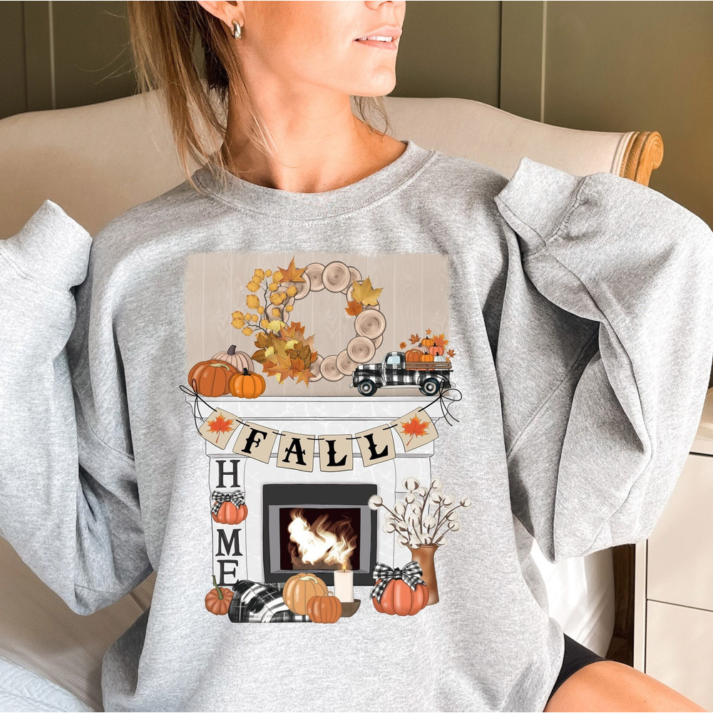 Fall Home Crewneck Sweatshirt, Fall Sweater, Fall Gift, Fall Shirt, Thankful Shirt, Gift For Thanksgiving, Thanksgiving Sweatshirt.jpg