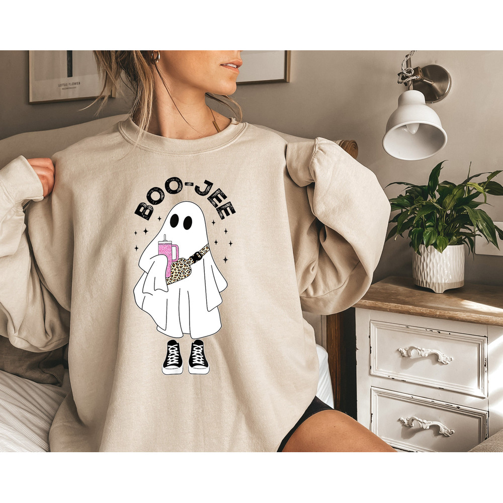 Halloween Ghost Sweatshirt, Boo Jee Shirt, Boo Shirt, Spooky Ghost Sweater, Spooky Season Ghost Sweatshirt, Spooky Vibes, Halloween Gifts.jpg