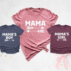 mama shirt, mama's girl shirt, mama's boy shirt, matching mommy and me shirt, gift for mom, gender reveal shirt, announc