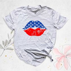 american flag lip shirt, 4th of july lips shirt 2023, patriotic shirt, usa family shirt, independence day, 4th of july g