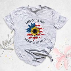 4th of july sunflower shirt, usa flag flower shirt,4th of july gift, american flag tshirt, independence day, usa freedom