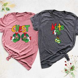 nuts and chest shirts, funny couples christmas shirts, 2023 christmas matching t-shirt, christmas mom and dad shirt, chr