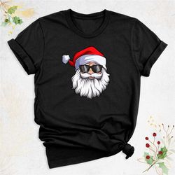 christmas cool santa shirt, merry christmas santa shirt, beard santa glasses shirt, christmas gift for dad, xmas santa s