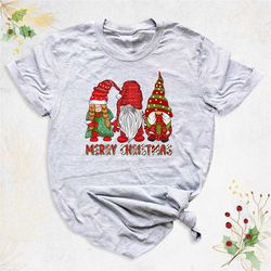 merry christmas gnome shirt, buffalo plaid christmas gnomes shirt, gnome christmas shirt, gnome for the holidays shirt,