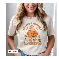 cute halloween speech therapist shirt, slp t-shirt, spooky speech therapy halloween slp-a mascot, spooky season tee slp