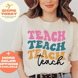 retro teach shirt, teacher shirts, teacher gift, teacher shirt for women, teacher gifts ideas, elementary school teacher