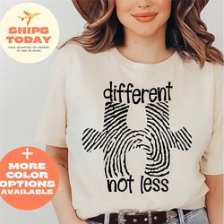 autism awareness shirt, cute autism puzzle pieces heart shirt gift, different not less autism tshirt, neurodivergent tee