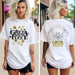 vintage greta van fleet band sweatshirt,greta van fleet shirt,vintage dream in gold tour ,floral retro greta van fleet m