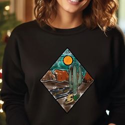 cowboy sweatshirt, cactus sweater, cowgirl sweater, country hoodie, western hoodie