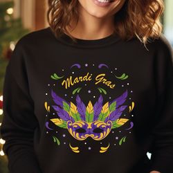 mardi gras sweatshirt, mardi gras party sweater, cute mardi gras hoodie, mardi gras crewneck