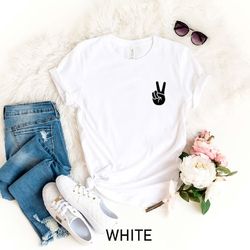 peace finger, peace hand shirt, peace shirt,peace t-shirt, peace sign shirt, no racism, human rights v-neck, symbol shir