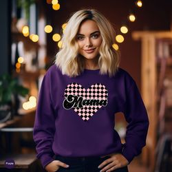 checkered mama sweatshirt, checkered mama tee, mama shirt, mama tee, checkered sweatshirt, retro mama shirt