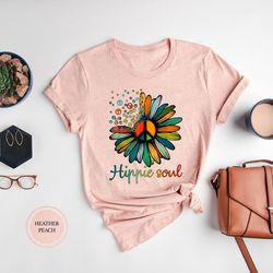 hippie shirt, daisy shirt, hippie soul tshirt, peace shirt, boho shirt, camping shirt
