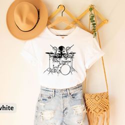 octopus t-shirt gift octopus playing drums shirt men's funny shirt men's graphic tee