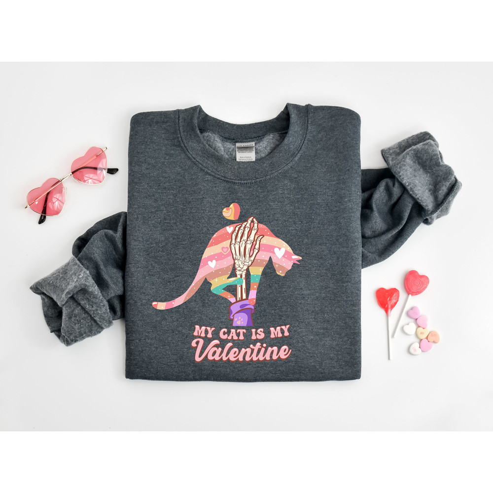 My Cat Is My Valentine Shirt, Cat Lover Shirt, Funny Valentine's Shirt, Pawsitive, Valentine's Day Shirt, Cat Mom, Fur Mama For Life, Cat.jpg