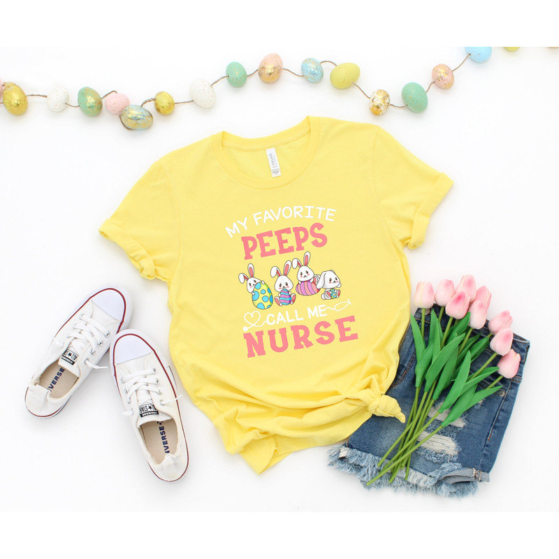 My Favorite Peeps Call Me Nurse Shirt, Nurse Easter Shirt, Easter Gift For Nurse, Easter Gnomes Shirt, Easter Cute Peeps Shirt, Easter Shirt.jpg