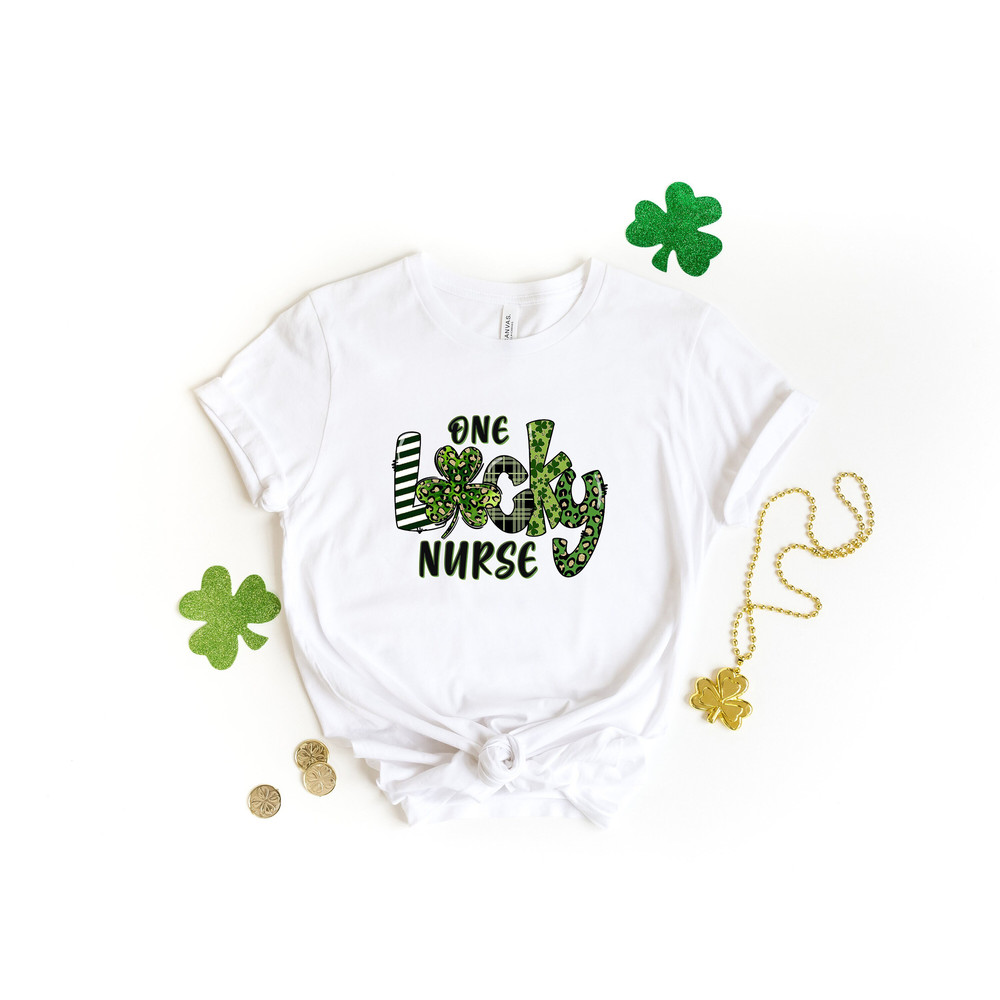 One Lucky Nurse Shirt, Patrick Day Shirt, St. Patricks Day Shirt, Shamrock Lucky, Four Leaf Clover, Shamrock, Irish Shirt.jpg