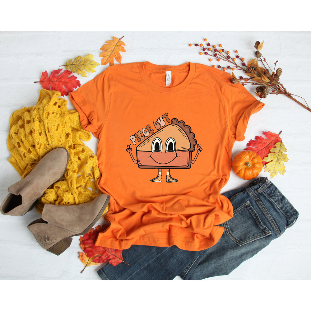 Piece Out T-shirt, Retro Pumpkin Pie Shirt, Pie Pieces Tee, Retro Thanksgiving Matching Shirt, Funny Thanksgiving Shirt, Fall Graphic Tee.jpg
