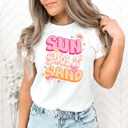 sun salt sand vacay shirt, distressed summer shirt, trendy summer shirt gift, girls trip shirt, matching vacation shirts