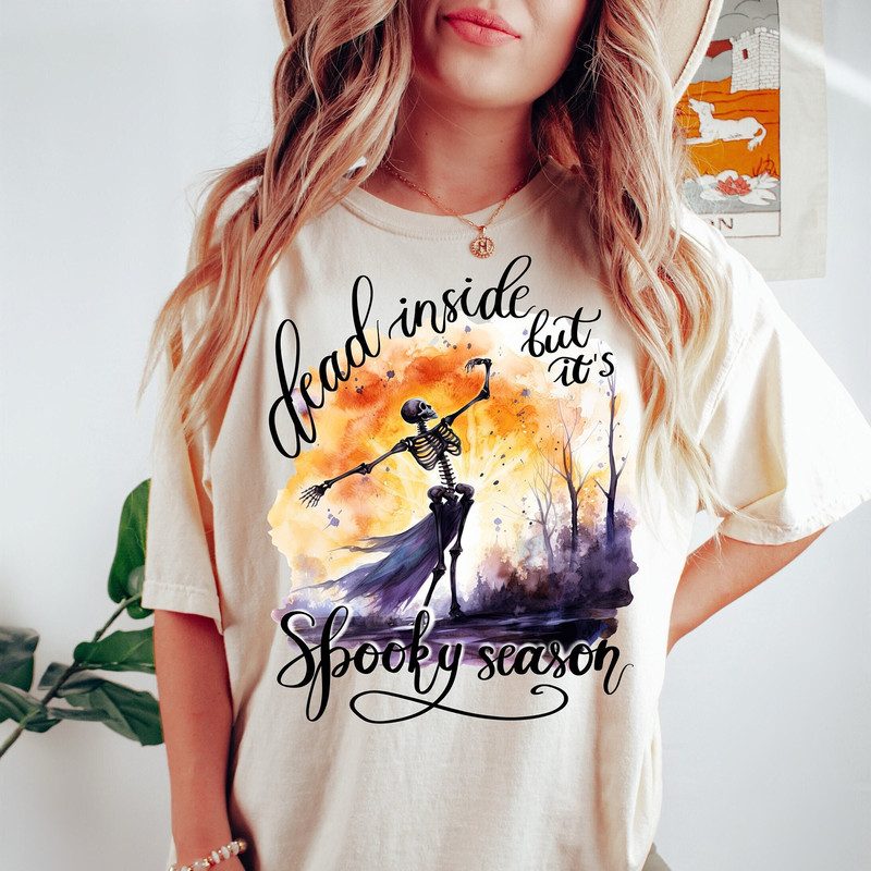 Dancing Skeleton Halloween Sweatshirt, Spooky Season Skeleton Shirt, Pumpkin Halloween Shirt, Skeleton Sweatshirt, Funny Halloween Gift.jpg