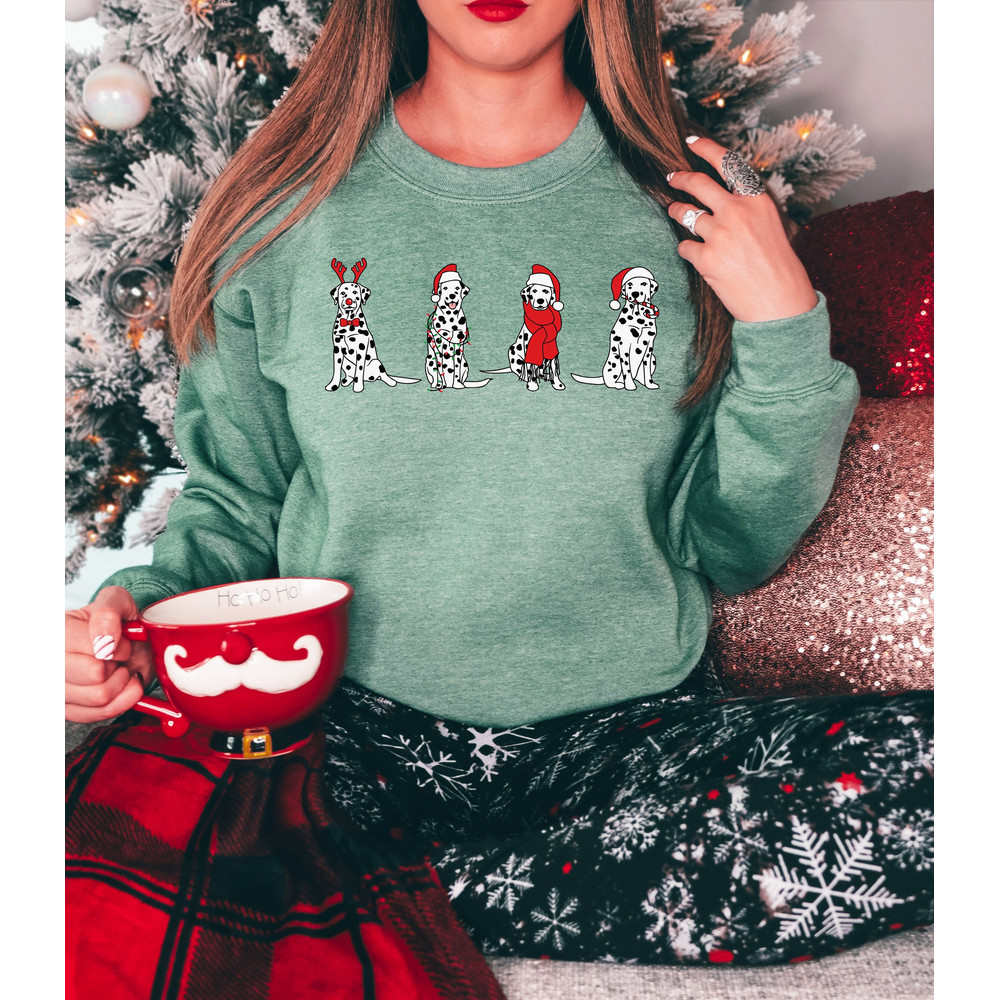 Dalmatian Dog Sweater, Christmas Dog Sweatshirt, Santa's Dog Hoodie, Dog Lover Shirt, Happy New Year HoodieXmas Animal Sweatshirt, Dog Mom.jpg