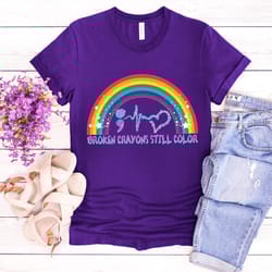 broken crayons still color shirt, semicolon suicidal prevention tshirt, ribbon suicide depression shirt,mental health sh