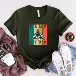 camping life shirt, matching vacation tee, adventure shirt, camp souvenir tee, traveler girls gift, scouts camp shirt, h