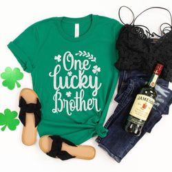 one lucky brother shirt, st pattys lucky shirt, shamrock shirt, patricks day tee, lucky brother tshirt, st patricks day