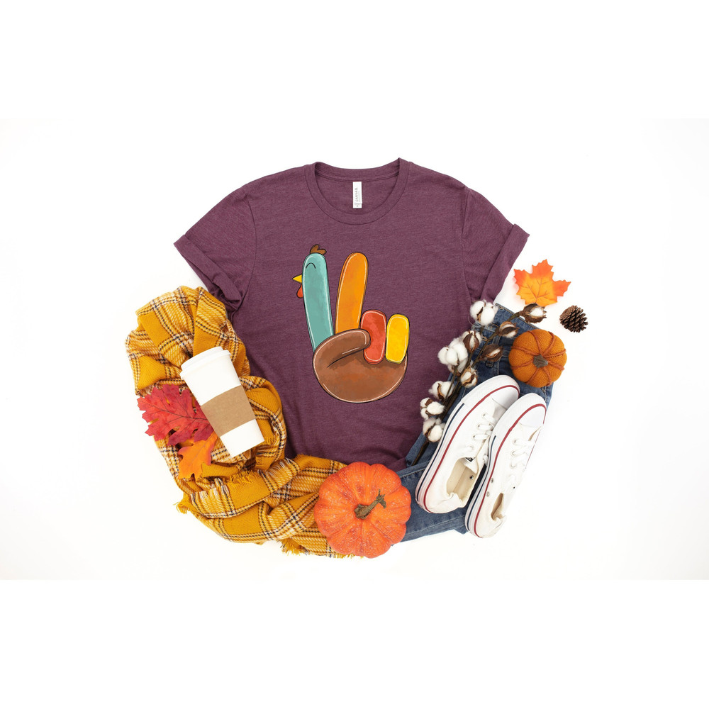 Peace Sign Turkey Shirt.Thanksgiving Family Matching Shirt,Thanksgiving Shirt,Thankful Grateful Blessed Shirt,Thanksgiving Dinner Shirt.jpg