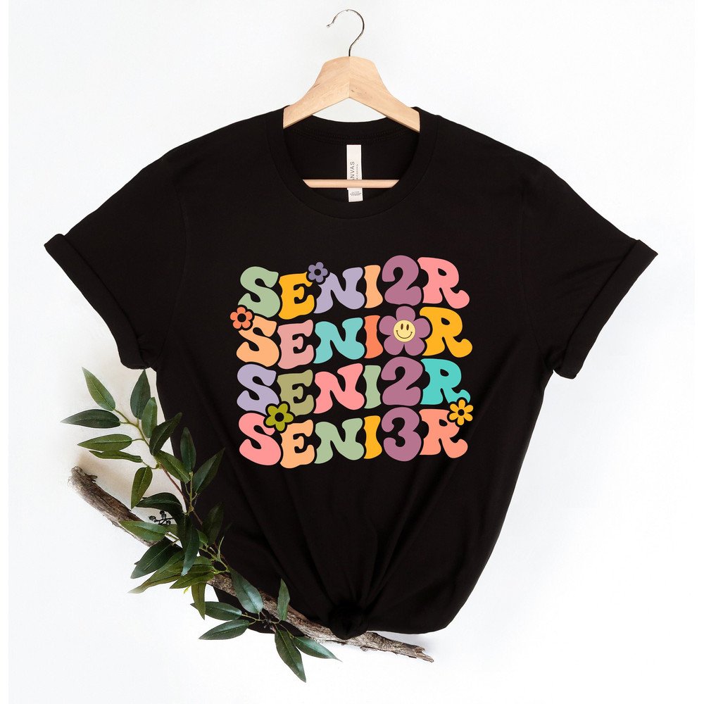 Retro Graduation Shirt, Groovy Floral Senior Shirt, Graduation Shirt, Graduation Class Shirt, Senior Mom Shirt, Senior Vibes Shirt.jpg