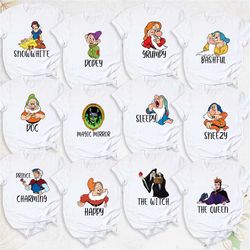 seven dwarfs shirts, disney family shirt, 7 dwarfs shirt, disney group shirts, snow white, grumpy, doc, dopey, happy, sl