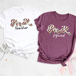 pre-k squad shirt, pre-k teacher shirt, pre-k team shirt, teacher gift shirt, matching preschool shirt, retro pre-k gift