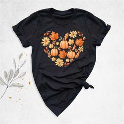 fall things heart shirt, favorite season shirt, pumpkin shirt, autumn vibes shirt, aesthetic fall tee, fall heart shirt,