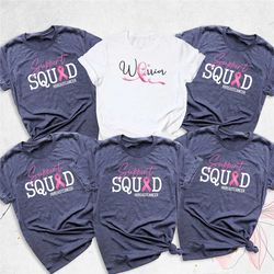 breast cancer warrior support squad shirt, breast cancer awareness tee, support team shirts, pink ribbon, motivational s